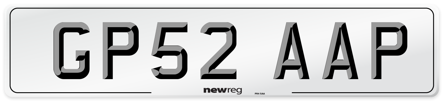 GP52 AAP Number Plate from New Reg